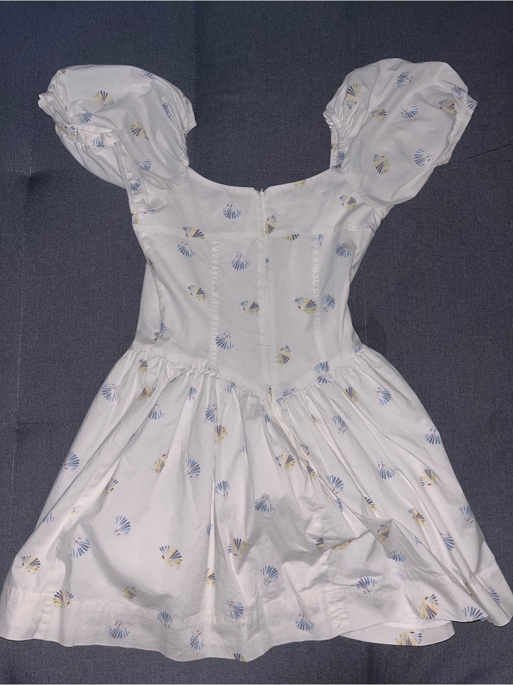 Wayf White Mini Dress with Pastel Fan Print - Picture 5 of 7